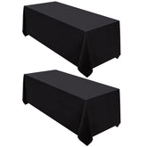 Surmente dos manteles negros 90x132 listos para evento elegante.
