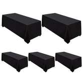 Mantel Surmente negro 5 pack vista general, ideal para banquetes elegantes.