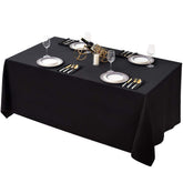 Mantel Surmente negro rectangular 90x132, cubre la mesa con elegancia