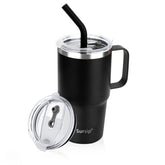 Vaso Sursip 24 oz con mango, aislamiento eficiente para bebidas frías o calientes.