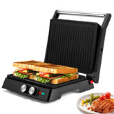 Prensa Panini SUSTEAS vista frontal para desayunos rápidos y versátiles.