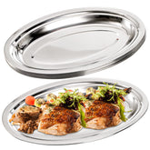 Suwimut bandeja ovalada en acero inoxidable, vista superior para servir aperitivos