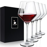 Swanfort copas de cristal con tallos largos, conjunto de cuatro para ocasiones especiales.