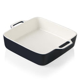 Bandeja Sweejar de porcelana 8x8 con asas dobles, ideal para hornear y servir.