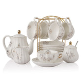 Sweejar, juego de porcelana con tazas-8oz, ideal para experiencias de té elegantes.