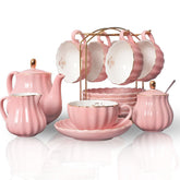 Sweejar tazas de porcelana 8oz en rosa real para té diario.