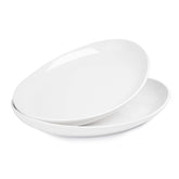 Bandejas ovaladas Sweese en porcelana blanca para servir platos con elegancia.