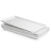 Sweese bandejas rectangulares de porcelana blancas con gran superficie para aperitivos.