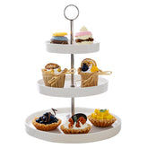 Sweese 3 niveles con base blanca, exhibe postres con elegancia