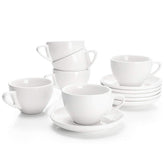 Sweese tazas cappuccino 6 onzas con platillos para servicio elegante en casa.