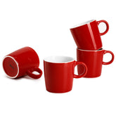 Sweese tazas espresso rojas, conjunto de 4 para servicio elegante en casa.