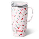 Swig Life 22oz tumbler con manija y tapa, ideal para café en ruta.