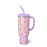 Swig Life 30oz Mega Mug con manija y tapa: uso en movimiento sin derrames