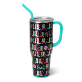 Swig Life Mega Mug 40oz con asa, práctico para llevar en trayectos diarios.