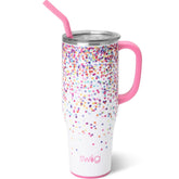Swig Life Mega Mug con exterior confeti, estilo vibrante para uso diario.