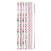 Pajitas impresas Swig Life Cascanueces Soldados de Azúcar Ciruela para bebidas festivas reutilizables.