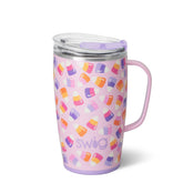 Swig Life 18oz vaso térmico maíz confitado frontal con brillo; ideal para llevar