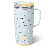 Swig Life vaso viaje 22oz Busy Bee con asa ergonómica para llevar cómodamente.