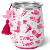 Swig Life vaso vino 14oz con tapa: mantiene frío por horas, perfecto para viajes.