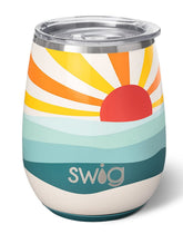 Swig Life 14oz Vaso vino sin tallo con tapa, ideal para mantener frío al aire libre.