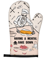 Swooflia manoplas horno con diseño cráneo, regalo con estilo para la cocina.