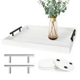 Bandeja SXNOWS para mesa de café blanca, ideal para servir aperitivos y postres.