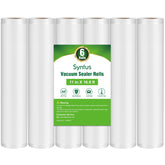 Syntus bolsas al vacío 11x16, 6 rollos, almacenamiento seguro de alimentos.