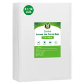 Bolsas Syntus 8x12 precortadas para sellado rápido y almacenamiento.