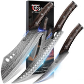 SYOKAMI conjunto de tres cuchillos para carnes, ideal para cortar y preparar carne.