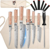SYOKAMI: set de 14 cuchillos en rollo para transporte seguro en viajes.