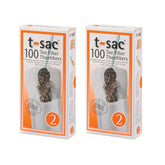 T-Sac bolsas de filtro para té, cierre superior seguro para infusiones limpias.
