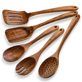 Cucharas TANAAB de madera de acacia, set de 5, perfectas para uso diario en cocina