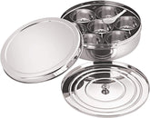 Masala Dabba de Tanish Trading en acero inoxidable, 8x8 pulgadas, orden y aroma en la cocina