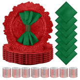 Tanlade placas cargadoras navideñas arrecife floral rojo para una mesa elegante