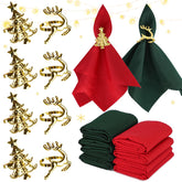 Anillos Tantopale para servilletas dorados, detalle navideño elegante