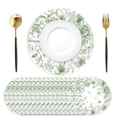 Mantel Tarklanda verde con flores para mesa, ideal para cenas elegantes