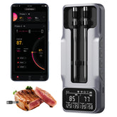 TASTYTI termómetro de carnes con dos sondas y base inalámbrica para control remoto.