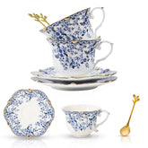 TATSUMI taza de té con rosas del país, porcelana de hueso translúcida.