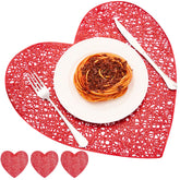 Mantel individual Tatuo con corazones, conjunto de 4 para mesa romántica