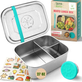 Lonchera TAVVA de acero 27oz para almuerzos infantiles, duradera y práctica.