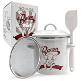 TAZOO ahorrador de grasa de tocino con escurridor para cocinar, diseño práctico