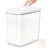 TBMAXS Arroz 25lb hermético con asa facilita el almacenamiento seguro.