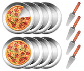 Conjunto de 8 bandejas tchrules para pizza de 12 pulgadas, listo para hornear deliciosas pizzas.