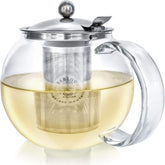 Tetera Teabloom Classica de vidrio claro para observar la infusión y su color.