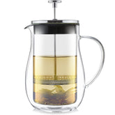 Teabloom prensa francesa de vidrio de 800 ml, infusión clara y sabor puro.