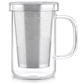 Teabloom taza de cristal borosilicato con infusor inoxidable para infusionar hojas sueltas
