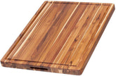 Teakhaus tabla de cortar grande con ranura para jugos, ideal para asados.