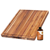 Teakhaus tabla de corte grande con canal de jugo, ideal para carnes y verduras
