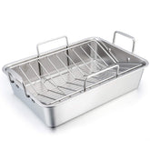 TeamFar bandeja de asado en acero inoxidable para hornear pavo de forma uniforme.
