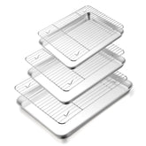 TeamFar bandeja 16x12 en acero inoxidable, para hornear galletas sin recubrimiento